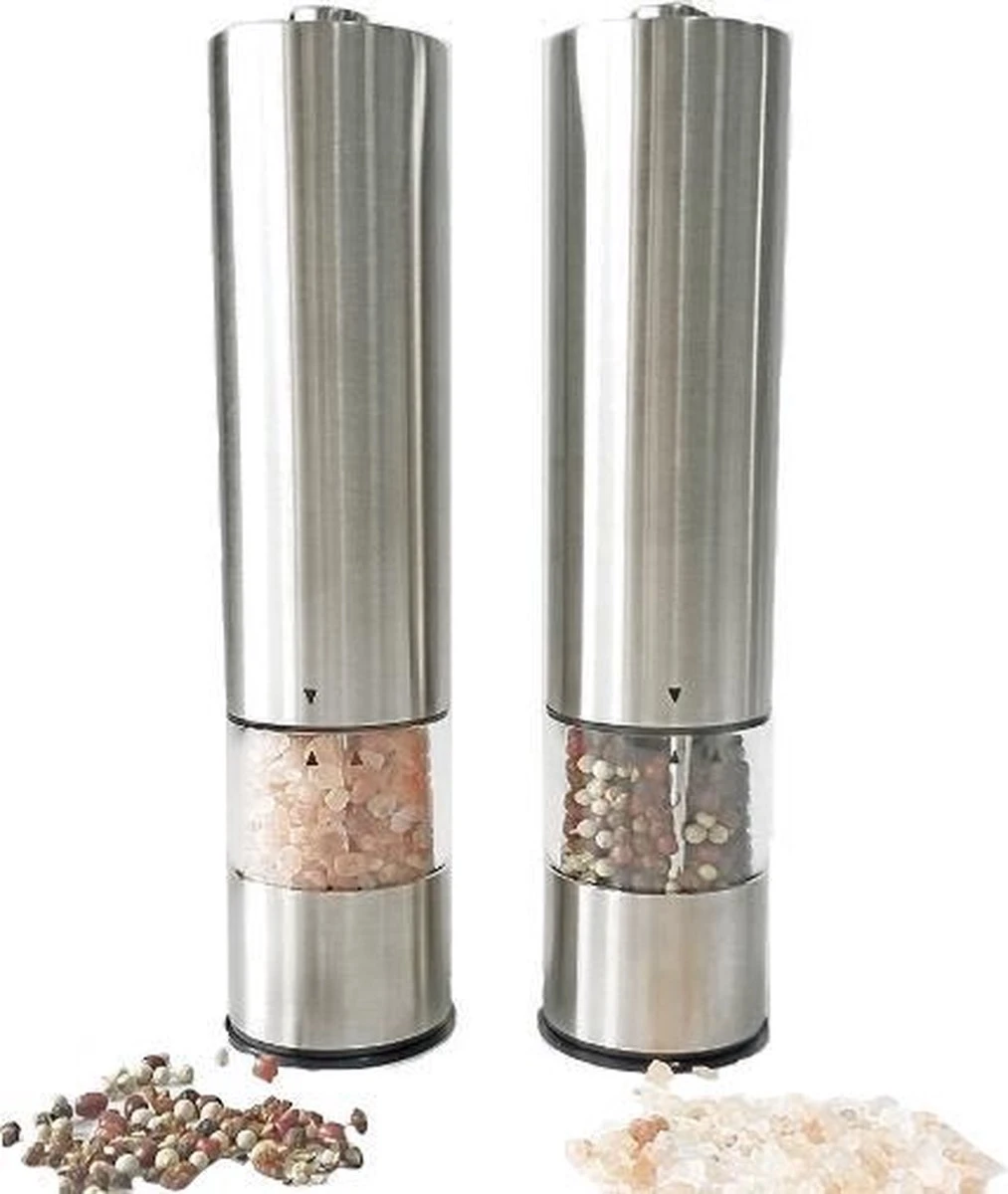 MD-Goods ® Elektrische Peper En Zoutmolen Set - Pepermolen - RVS - Cadeau - Restaurant Kwaliteit 3 MD-Goods ® Elektrische Peper En Zoutmolen Set - Pepermolen - RVS - Cadeau - Restaurant Kwaliteit
