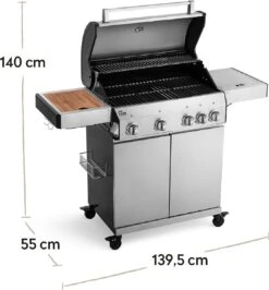 Burnhard Gas BBQ Big FRED Deluxe - 4 Branders - Incl. Keramische Infraroodbrander & Afdekhoes - Deluxe -Home Keuken Winkel 1113x1200 1