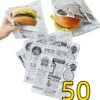 Rainbecom - 50 Stuks - 19 X 17 Cm - Hamburger Zakje Papier - Vetvrij Papier - Papieren Zak Voor Sandwiches - Krant -Home Keuken Winkel 1157x1200 1