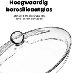 Vatten® Premium Glazen Theepot - 700ml - Dubbelwandig - Anti-drup - Transparant -Home Keuken Winkel 1175x1200