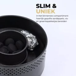 Ozocozy BBQ-ONE Houtskool Tafelbarbecue - Ø30 Cm- Zwart - Incl. Draagtas, Siliconen Bakkwast En RVS-Barbecuetang -Home Keuken Winkel 1197x1200 2