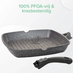 Coninx Grillpan 28CM - Steakpan - Afneembare Handgreep - PFAS-vrij - Grijs -Home Keuken Winkel 1198x1200 6