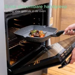 Coninx Grillpan 28CM - Steakpan - Afneembare Handgreep - PFAS-vrij - Grijs -Home Keuken Winkel 1198x1200 7