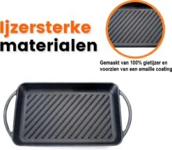 Kicinn Grillplaat - Gietijzer - Geëmailleerd - Incl. Accessoires - Ø 33 X 21.8 Cm (LxB) -Home Keuken Winkel 1200x1050