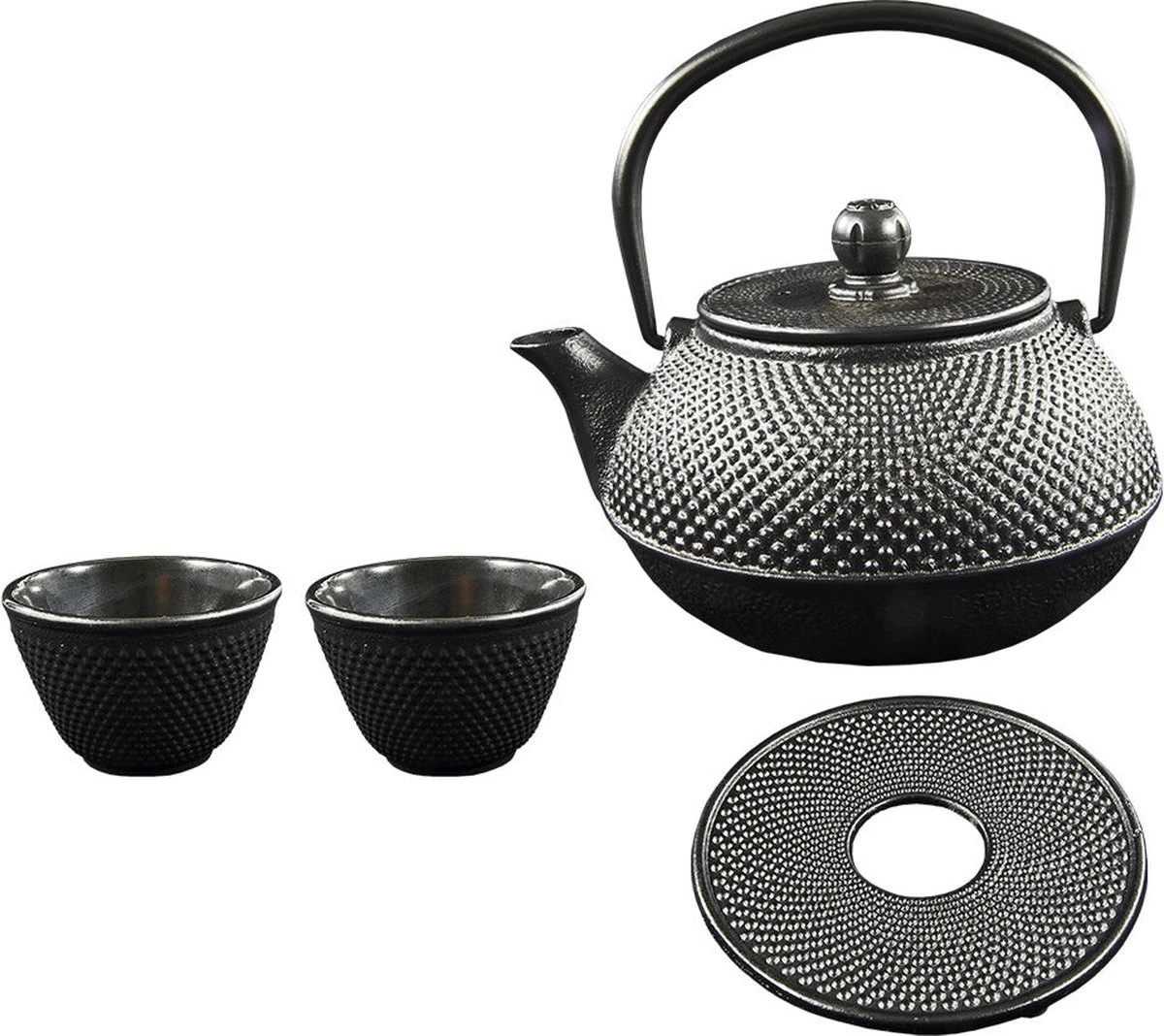 SakuraTea - Theepot Set - 4-delig - Gietijzer - Zwart - 0.8L - 2 Kopjes (100ml) 10 SakuraTea - Theepot Set - 4-delig - Gietijzer - Zwart - 0.8L - 2 Kopjes (100ml) - Afbeelding 8