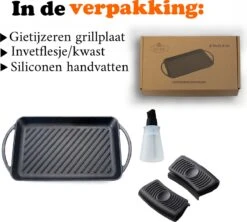 Kicinn Grillplaat - Gietijzer - Geëmailleerd - Incl. Accessoires - Ø 33 X 21.8 Cm (LxB) -Home Keuken Winkel 1200x1078