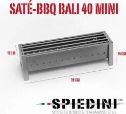 Spiedini Saté-bbq Bali 40 Mini - Kleine, Smalle Houtskoolbarbecue Met Horizontaal Rooster Voor Sate Of Andere Spiesjes - 40 Cm Lang, 11 Cm Breed, 14 Cm Hoog - Ideaal Voor Tuin- Of Open Haard, Of Balkon - Materiaal: Gealuminiseerd Ijzer 17 Spiedini Saté-bbq Bali 40 Mini - Kleine, Smalle Houtskoolbarbecue Met Horizontaal Rooster Voor Sate Of Andere Spiesjes - 40 Cm Lang, 11 Cm Breed, 14 Cm Hoog - Ideaal Voor Tuin- Of Open Haard, Of Balkon - Materiaal: Gealuminiseerd Ijzer -Home Keuken Winkel 1200x1086 1