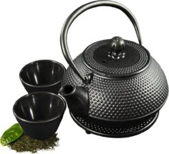 SakuraTea - Theepot Set - 4-delig - Gietijzer - Zwart - 0.8L - 2 Kopjes (100ml) 15 SakuraTea - Theepot Set - 4-delig - Gietijzer - Zwart - 0.8L - 2 Kopjes (100ml) -Home Keuken Winkel 1200x1086