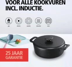BRABANTIA THE DUTCH Gietijzeren Braadpan - Ø 28cm - MAT Zwart - Inductie 11 BRABANTIA THE DUTCH Gietijzeren Braadpan - Ø 28cm - MAT Zwart - Inductie -Home Keuken Winkel 1200x1107