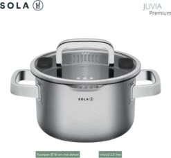 Sola Pannenset Juvia - 4 Delig - Ø 16,16,18,20 Cm - Zilver - RVS - Sandwichbodem -Home Keuken Winkel 1200x1110