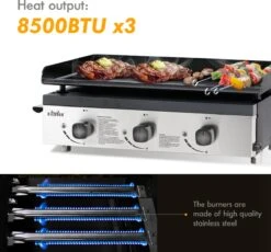 Bighorn Plancha Grill - Gasbarbecue – Tabletop – Draagbaar – 3 Branders -Home Keuken Winkel 1200x1118 2