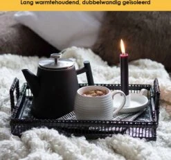 Silberthal - Theepot Met Filter - 1 L - RVS Dubbelwandig - Zwart - Cadeau -Home Keuken Winkel 1200x1123 1