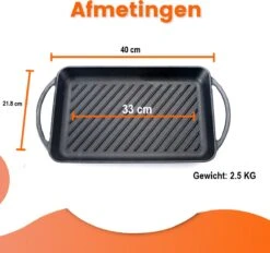 Kicinn Grillplaat - Gietijzer - Geëmailleerd - Incl. Accessoires - Ø 33 X 21.8 Cm (LxB) -Home Keuken Winkel 1200x1127