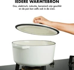 MOA Gietijzeren Braadpan - Inhoud 7,2 Liter - 30CM - Rond - Alle Warmtebronnen - Ook Voor Inductie - Gewicht 7,3 Kg - Wit - C30W -Home Keuken Winkel 1200x1131 3