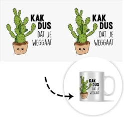 Mok - Koffiemok - Spreuken - Quote - 'Kak Dus Dat Je Weggaat' - Baan - Mokken - 350 ML - Beker - Koffiemokken - Theemok - Mok Met Tekst -Home Keuken Winkel 1200x1134