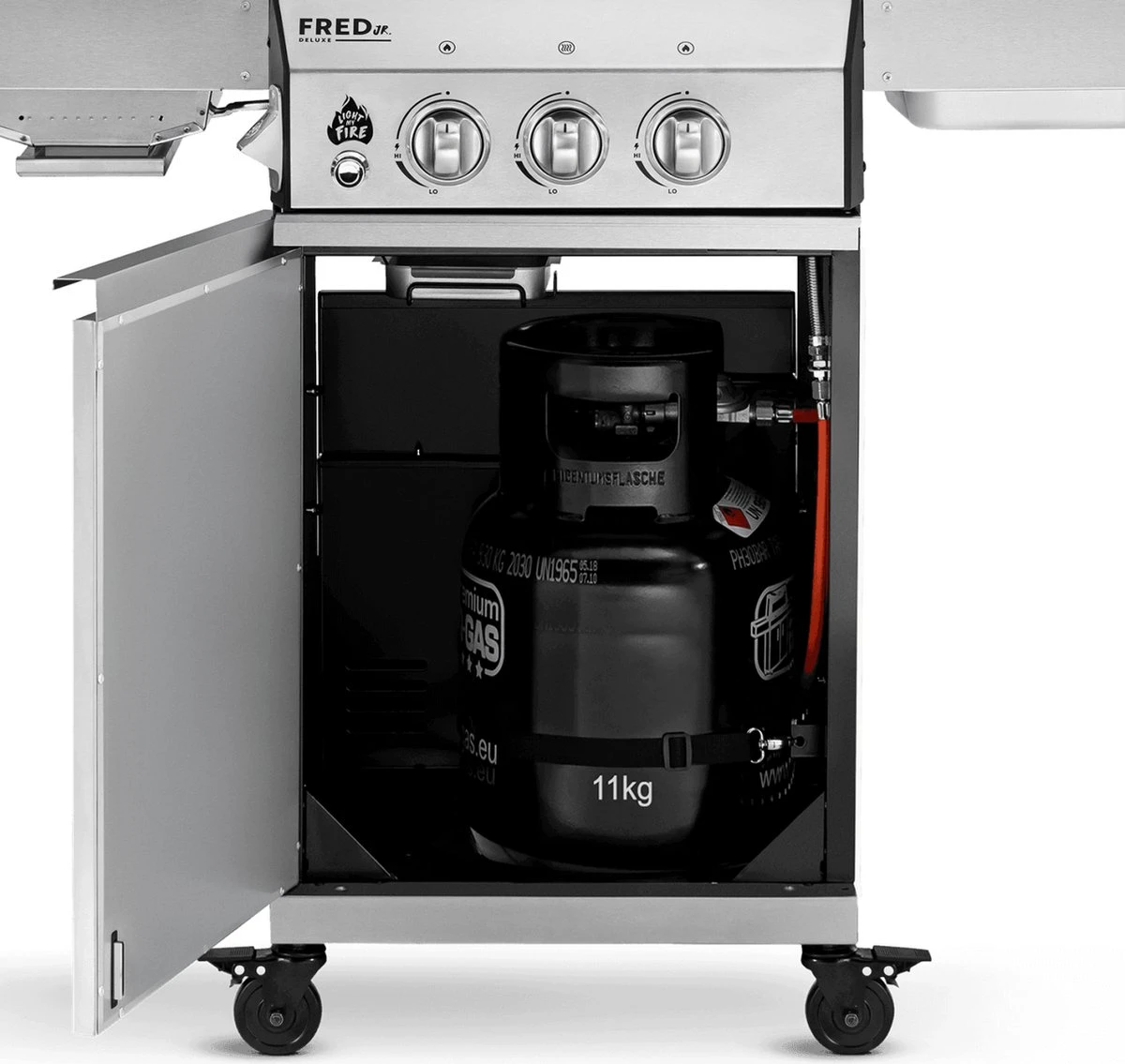 Burnhard Gas BBQ FRED JR. Deluxe - 2 Branders - Incl. Keramische Infraroodbrander & Afdekhoes - Deluxe 20 Burnhard Gas BBQ FRED JR. Deluxe - 2 Branders - Incl. Keramische Infraroodbrander & Afdekhoes - Deluxe - Afbeelding 18