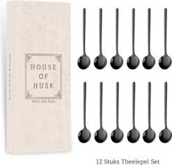 House Of Husk® Theelepels Set - Theelepeltjes - Koffielepels - Koffielepeltjes - RVS - 13cm - 12 Stuks - Zwart -Home Keuken Winkel 1200x1150