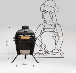 BluMill Kamado BBQ Egg - Kamado 13 Inch - Incl. Vlees Thermometer - Houtskoolbarbecues - Zwart - Ø 27cm -Home Keuken Winkel 1200x1156 2