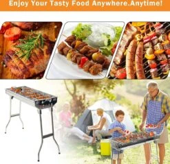 Uten - Houtskoolbarbecue - Opvouwbare Barbecue - Houtskoolbarbecues - Draagbare Camping Barbecue - 430 Roestvrij Staal Grill BBQ - 5-10 Persoon Tuin Buitenfeest - Zilver -Home Keuken Winkel 1200x1162 6
