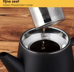 Silberthal - Theepot Met Filter - 1 L - RVS Dubbelwandig - Zwart - Cadeau -Home Keuken Winkel 1200x1163 1