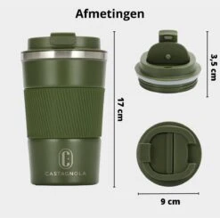 Castagnola Design RVS Koffiebeker To Go - Groen - 380ml - Thermosbeker - Theebeker -Home Keuken Winkel 1200x1191 3