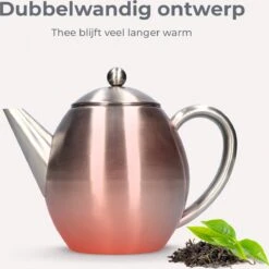 Vaja Valerie - Theepot Met Filter - Dubbelwandig - RVS - 1.2L 23 Vaja Valerie - Theepot Met Filter - Dubbelwandig - RVS - 1.2L -Home Keuken Winkel 1200x1198 12