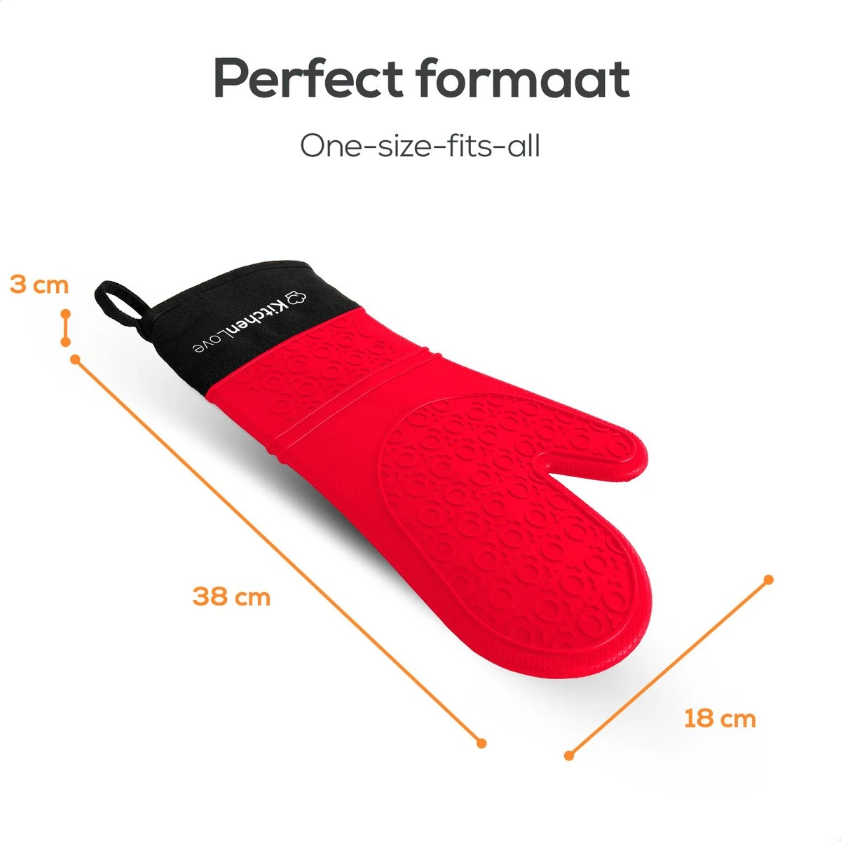 KitchenLove Ovenwanten - 2 Stuks Ovenhandschoenen - Hittebestendig Tot 250 °C - Siliconen - Rood 7 KitchenLove Ovenwanten - 2 Stuks Ovenhandschoenen - Hittebestendig Tot 250 °C - Siliconen - Rood - Afbeelding 5