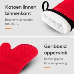 KitchenLove Ovenwanten - 2 Stuks Ovenhandschoenen - Hittebestendig Tot 250 °C - Siliconen - Rood 16 KitchenLove Ovenwanten - 2 Stuks Ovenhandschoenen - Hittebestendig Tot 250 °C - Siliconen - Rood -Home Keuken Winkel 1200x1200 1003