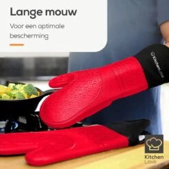 KitchenLove Ovenwanten - 2 Stuks Ovenhandschoenen - Hittebestendig Tot 250 °C - Siliconen - Rood 19 KitchenLove Ovenwanten - 2 Stuks Ovenhandschoenen - Hittebestendig Tot 250 °C - Siliconen - Rood -Home Keuken Winkel 1200x1200 1006