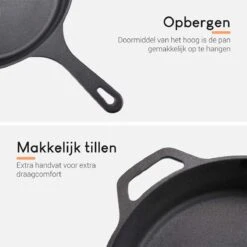 Ocina Gietijzeren Pan – ø30,5cm - Skillet - Koekenpan – Hapjespan – Koekenpan Inductie – Koekenpannenset - Gietijzeren Pan Bbq - Gietijzer 13 Ocina Gietijzeren Pan – ø30,5cm - Skillet - Koekenpan – Hapjespan – Koekenpan Inductie – Koekenpannenset - Gietijzeren Pan Bbq - Gietijzer -Home Keuken Winkel 1200x1200 150