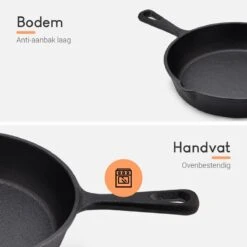 Ocina Gietijzeren Pan – Set Van 3 Stuks – ø25cm, ø19.5cm En ø16cm - Skillet - Koekenpan – Hapjespan – Koekenpan Inductie – Koekenpannenset - Gietijzeren Pan Bbq - Gietijzer - Incl. Receptenboek -Home Keuken Winkel 1200x1200 213
