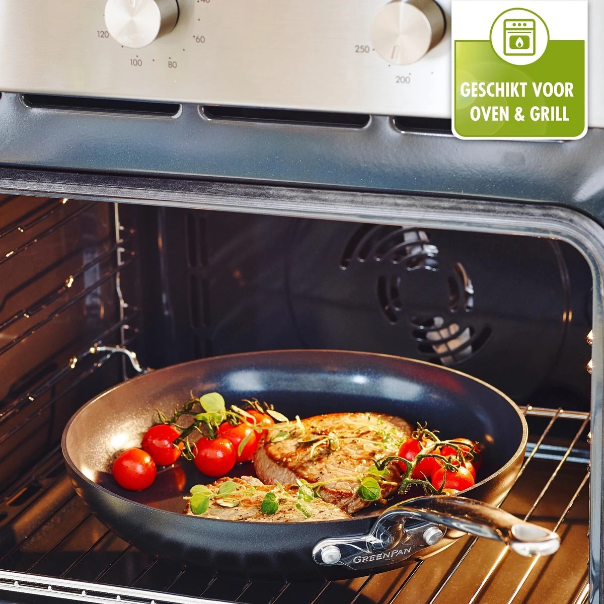 GreenPan Barcelona Infinity Pro Hapjespan Met Deksel 30cm - Zwart - Inductie - PFAS-vrij 8 GreenPan Barcelona Infinity Pro Hapjespan Met Deksel 30cm - Zwart - Inductie - PFAS-vrij - Afbeelding 6