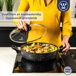 Westinghouse Hapjespan Inductie - Ø 32 Cm - Zwart Marmer - Met Deksel 15 Westinghouse Hapjespan Inductie - Ø 32 Cm - Zwart Marmer - Met Deksel -Home Keuken Winkel 1200x1200 318