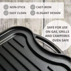 Nuovva Dubbelzijdig Gietijzeren Grillplaat - 50cm X 26cm 11 Nuovva Dubbelzijdig Gietijzeren Grillplaat - 50cm X 26cm -Home Keuken Winkel 1200x1200 325