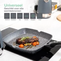 Coninx Grillpan 28CM - Steakpan - Afneembare Handgreep - PFAS-vrij - Grijs -Home Keuken Winkel 1200x1200 332
