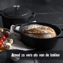 Gietijzeren Braadpan - Sudderpan Zwart Van Daumonet - Ovaal - Ø 29 Cm - 3 Liter - 100% PFAS & PFOA Vrij - Emaille - Geschikt Voor Alle Warmtebronnen - Elektrisch - Gas - Halogeen - Inductie - Keramisch - Vaatwasserbestendig -Home Keuken Winkel 1200x1200 358