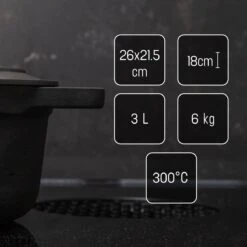 Gietijzeren Braadpan - Sudderpan Zwart Van Daumonet - Ovaal - Ø 29 Cm - 3 Liter - 100% PFAS & PFOA Vrij - Emaille - Geschikt Voor Alle Warmtebronnen - Elektrisch - Gas - Halogeen - Inductie - Keramisch - Vaatwasserbestendig -Home Keuken Winkel 1200x1200 363