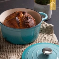 Chefarone Gietijzeren Pan - Braadpan Inclusief Deksel - Geschikt Voor Alle Warmtebronnen - Geëmailleerd Blauw -Home Keuken Winkel 1200x1200 374