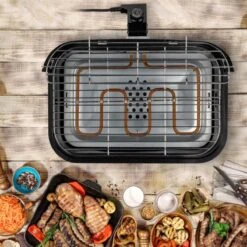 Princess 112252 Hybride Barbecue – Elektrische BBQ - Tafelmodel - 2000W - 44x 29cm - Gebruik Elektrisch Of Met Kolen -Home Keuken Winkel 1200x1200 631