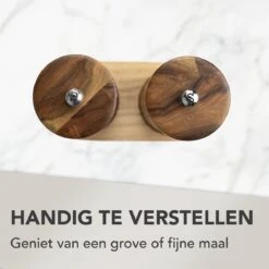 Nimma® Peper En Zoutmolen Set - Incl Navul Lepel - Verstelbare Maalgraad - Acacia Hout -Home Keuken Winkel 1200x1200 799