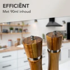 Nimma® Peper En Zoutmolen Set - Incl Navul Lepel - Verstelbare Maalgraad - Acacia Hout -Home Keuken Winkel 1200x1200 803