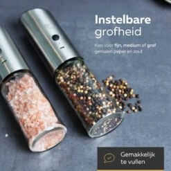 101Products Peper- & Zoutmolen Elektrisch - USB Oplaadbaar - Pepermolen - Zoutmolen - RVS -Home Keuken Winkel 1200x1200 806
