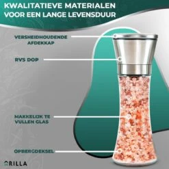 Peper En Zoutmolen Set - RVS Zout En Peperstel - Zoutvaatje En Pepermolen - 2 In 1 -Home Keuken Winkel 1200x1200 818