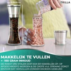 Peper En Zoutmolen Set - RVS Zout En Peperstel - Zoutvaatje En Pepermolen - 2 In 1 -Home Keuken Winkel 1200x1200 819