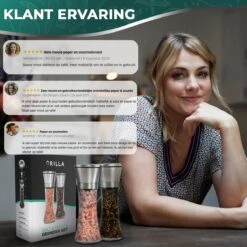 Peper En Zoutmolen Set - RVS Zout En Peperstel - Zoutvaatje En Pepermolen - 2 In 1 -Home Keuken Winkel 1200x1200 821