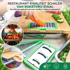 Ecowize 3-in-1 Bamboe Snijplank Met Opvangbak - Snijplank Hout Incl. 3 Roestvrijstalen Opvangbakjes Met Bamboe Deksel, 4 Inzetbare Raspen - Groentesnijder, Hakblok, Borrelplank, Tapasplank, Broodplank - 40x30cm - Duurzaam Cadeau -Home Keuken Winkel 1200x1200 837
