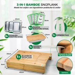 Ecowize 3-in-1 Bamboe Snijplank Met Opvangbak - Snijplank Hout Incl. 3 Roestvrijstalen Opvangbakjes Met Bamboe Deksel, 4 Inzetbare Raspen - Groentesnijder, Hakblok, Borrelplank, Tapasplank, Broodplank - 40x30cm - Duurzaam Cadeau -Home Keuken Winkel 1200x1200 840