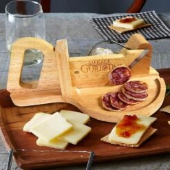 MikaMax Worst Guillotine - Worstsnijder - Worst Snijplank - Sausage Guillotine - Makkelijk Schoon Te Maken - RVS Mes - Bamboe - 30 X 19cm -Home Keuken Winkel 1200x1200 845