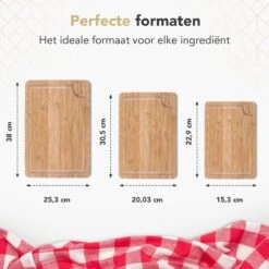 Rochester Snijplanken Hout – Borrelplank – Serveerplank - 3-Delig – Organisch Bamboe – Luxe Design – Hygienisch En Duurzaam -Home Keuken Winkel 1200x1200 860