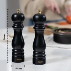 Deleca Luxe Peper En Zoutmolen Set - Met Geschenkdoos - Zout / Pepermolen - Rubberhout - Zwart & Goud -Home Keuken Winkel 1200x1200 870